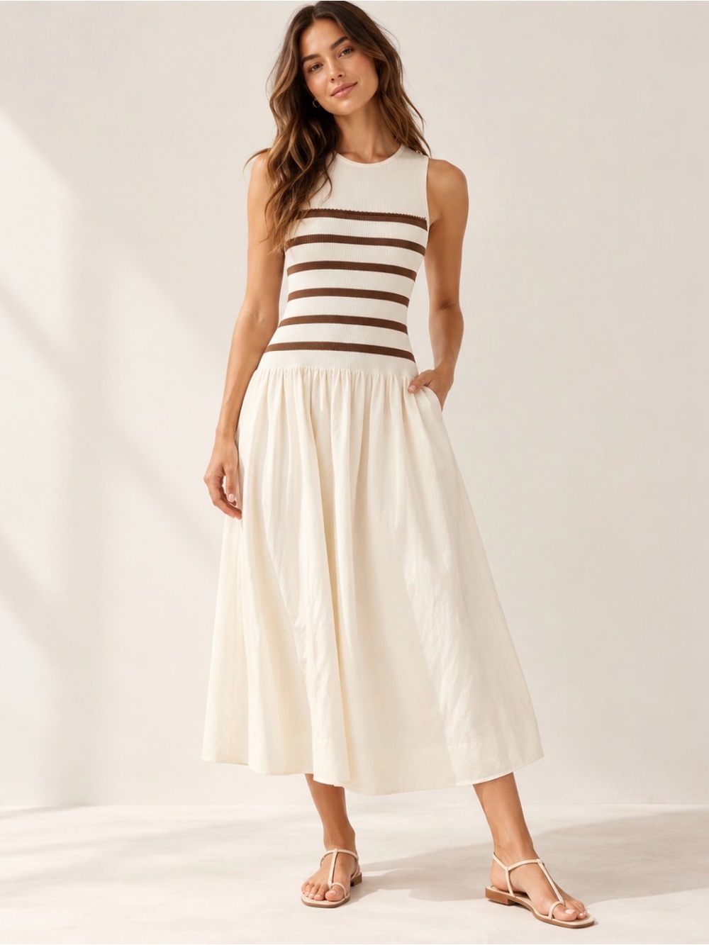 SOVERE Rhythm Stripe Mix Dress